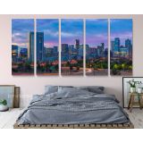 Denver City Skyline Sunrise Canvas with Frame Rolled Canvas Wall Murals - Image 5