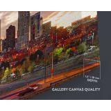 Denver City Skyline Sunset Canvas with Frame Rolled Canvas Wall Mural - Image 6