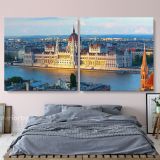 Hungarian Parliament Building Panoramic Canvas with Frame - Image 2