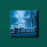 Square Photography City Building Poster Print Canvas with Frame - Image 2