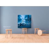 Square Photography City Building Poster Print Canvas with Frame - Image 4