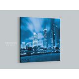 Square Photography City Building Poster Print Canvas with Frame - Image 5