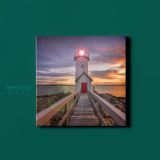 Square Photography City Lighthouse Poster Print Canvas with Frame - Image 2