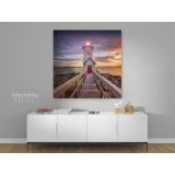 Square Photography City Lighthouse Poster Print Canvas with Frame - Image 3