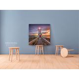 Square Photography City Lighthouse Poster Print Canvas with Frame - Image 5