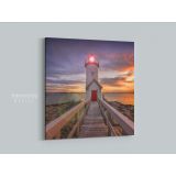 Square Photography City Lighthouse Poster Print Canvas with Frame - Image 4