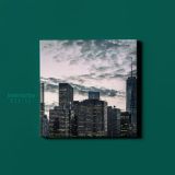 Modern Photography New York Sunset Poster Print Canvas with Frame - Image 2