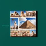 Ancient Egypt Civilization Collage Poster Print Canvas with Frame - Image 2