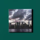 Manhattan Skyline New York City Poster Print Canvas with Frame - Image 2