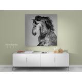 Horse Lovers Dapple Grey Spanish Horse Canvas with Frame - Image 5