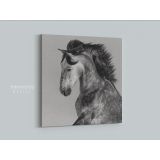 Horse Lovers Dapple Grey Spanish Horse Canvas with Frame - Image 3