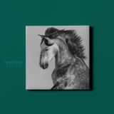 Horse Lovers Dapple Grey Spanish Horse Canvas with Frame - Image 2