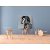 Horse Lovers Dapple Grey Spanish Horse Canvas with Frame - Image 4
