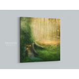 Fantasy Tree House Sunlight Wall Art Canvas with Frame - Image 3