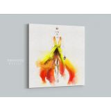 Watercolor Painting Women Colorful Square Canvas Wall Art - Image 4