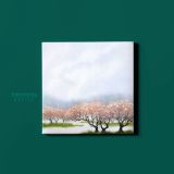 Modern Watercolour Spring Tree Paint Canvas Wall Art - Image 2