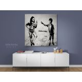 Banksy Style Rude Kids Canvas with Frame - Image 4