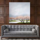 Modern Watercolour Spring Tree Paint Canvas Wall Art
