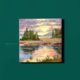 Beautiful Modern Watercolour Scenery Paint Canvas Wall Art - Image 2