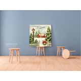 Merry Christmas Greeting Gift Print Painting on Framed Canvas - Image 4