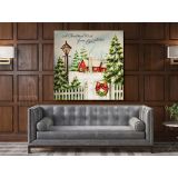 Merry Christmas Greeting Gift Print Painting on Framed Canvas - Image 5