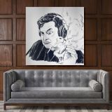 Elon Musk Poster Smoking Weed Drawing Canvas Wall Art