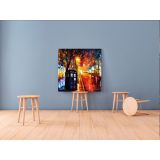 Street of Old Town Palette Knife Oil Painting by Leonid Afremov Canvas Wall Art - Image 4