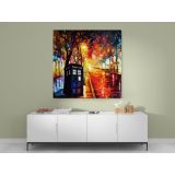 Street of Old Town Palette Knife Oil Painting by Leonid Afremov Canvas Wall Art - Image 5