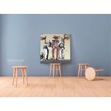 Banksy Style Jean Michel Basquiat Canvas - Image 5