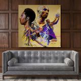 Kobe Bryant Basketball Player Drawing Photo Print on Canvas