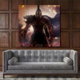 Spartan Soldier Gamer Wall Art Modern Abstract Gaming Zone Warrior Canvas Wall Art