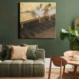 Dancers Practicing at the Barre (1877) painting in high resolution by EDGAR DEGAS — room mockup view 15