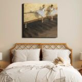 Dancers Practicing at the Barre (1877) painting in high resolution by EDGAR DEGAS — room mockup view 17
