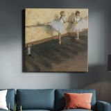 Dancers Practicing at the Barre (1877) painting in high resolution by EDGAR DEGAS — room mockup view 3