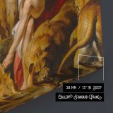 Daniel in the Lions' Den by Sir Peter Paul Rubens - canvas surface and wrapped edge detail