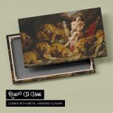Daniel in the Lions' Den by Sir Peter Paul Rubens - canvas rear frame and hanging hardware