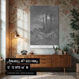 Darkness at the Crucifixion - Stormy Cross Scene by Gustave Dore canvas wall art