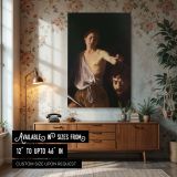 David with Head of Goliath - Biblical Justice Art by Caravaggio canvas wall art