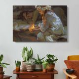 Dawn-of-hope-large by Daniel Gerhartz - single-panel canvas displayed above a console table