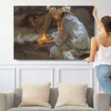 Dawn-of-hope-large by Daniel Gerhartz - single-panel canvas shown with a person for scale