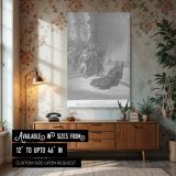 Death of Queen Athaliah - Gustave Dore Violent Courtroom Overthrow Scene canvas wall art
