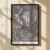 Death of Samson - Gustave Dore Temple Collapse in Grayscale canvas wall art - Image 2