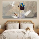 Decorative Angel Art Remix — single-panel canvas in a bedroom