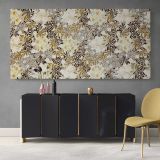Decorative Botanical Wallpaper Pattern by William Morris — single-panel canvas above a sideboard