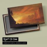 Deer at Sunset by Albert Bierstadt - canvas rear frame and hanging hardware