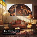 Deposition of Christ by Agnolo Bronzino — multi-panel canvas in a warmly lit lounge