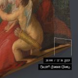 Diana and Cupid by Pompeo Batoni - canvas surface and wrapped edge detail