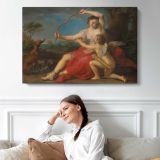 Diana and Cupid by Pompeo Batoni - single-panel canvas displayed above a sofa