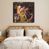 Diana and her Nymphs (ca. 1653–1654) famous painting. Johannes VERMEER — room mockup view 17