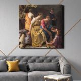 Diana and her Nymphs (ca. 1653–1654) famous painting. Johannes VERMEER — room mockup view 21